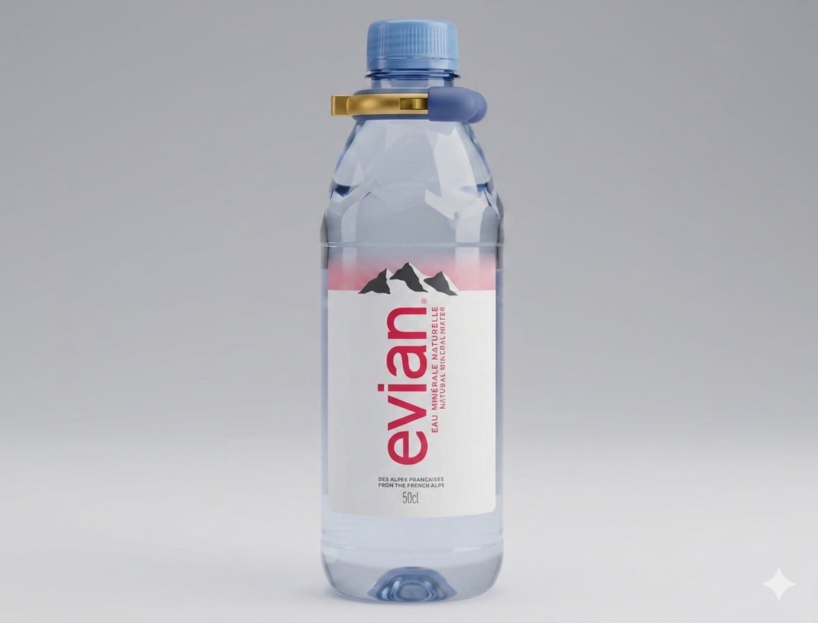 Flavor'ring on Evian bottle — B2B integration